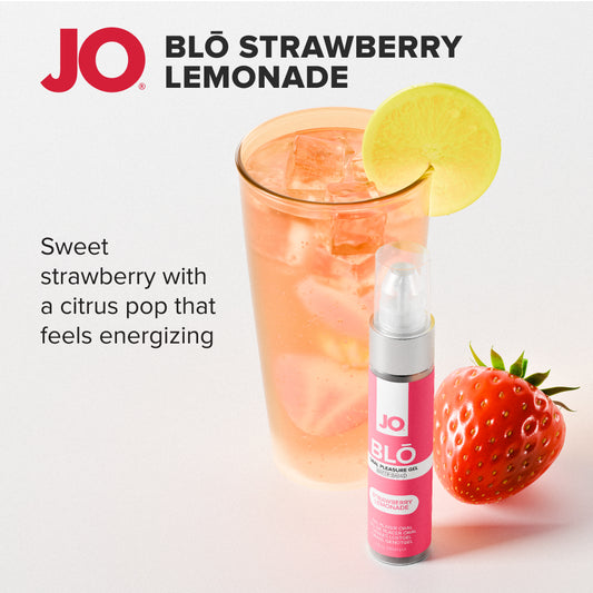 JO Blo Strawberry Lemonade - Strawberry Lemonade Flavoured Oral Pleasure Gel - 30 ml Bottle