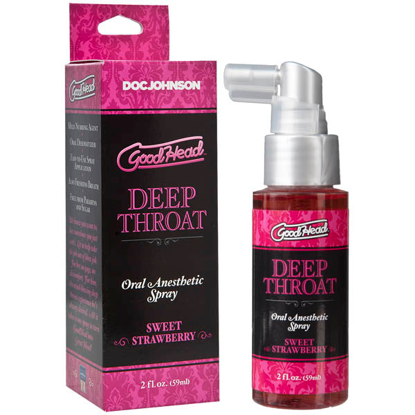 GoodHead Deep Throat Spray - Sweet Strawberry - Sweet Strawberry Flavoured Deep Throat Spray - 59 ml Bottle