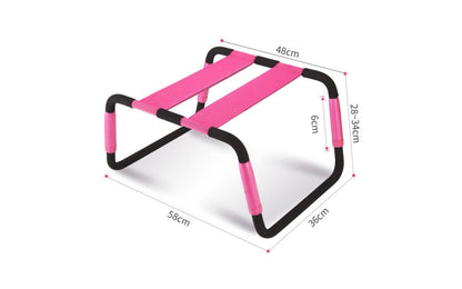 Sex Chair Adjustable Height Pink PU Seat