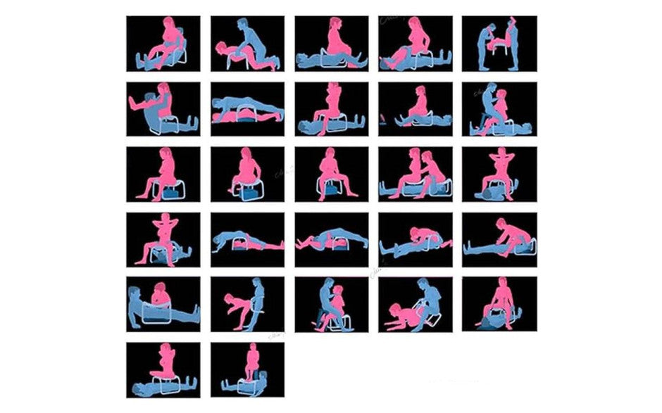 Sex Chair Adjustable Height Pink PU Seat