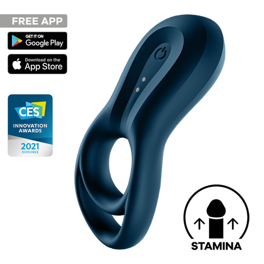 Satisfyer Epic Duo - Navy  USB Rechargeable Cock & Balls Ring with App Control