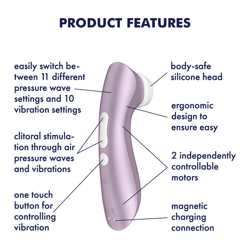 Satisfyer Pro 2+  -  Touch-Free USB-Rechargeable Clitoral Stimulator with Vibration