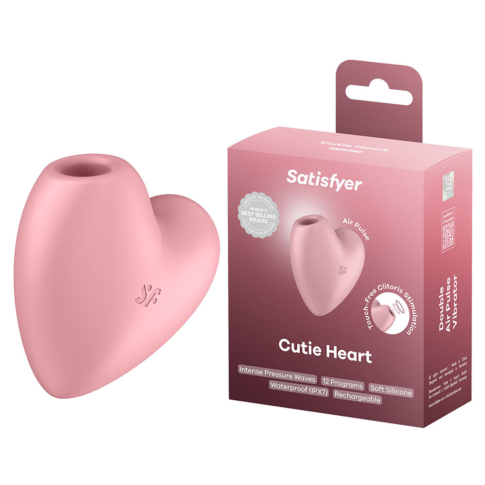 Satisfyer Cutie Heart - Light  - Light  USB Rechargeable Air Pulsation Stimulator with Vibration