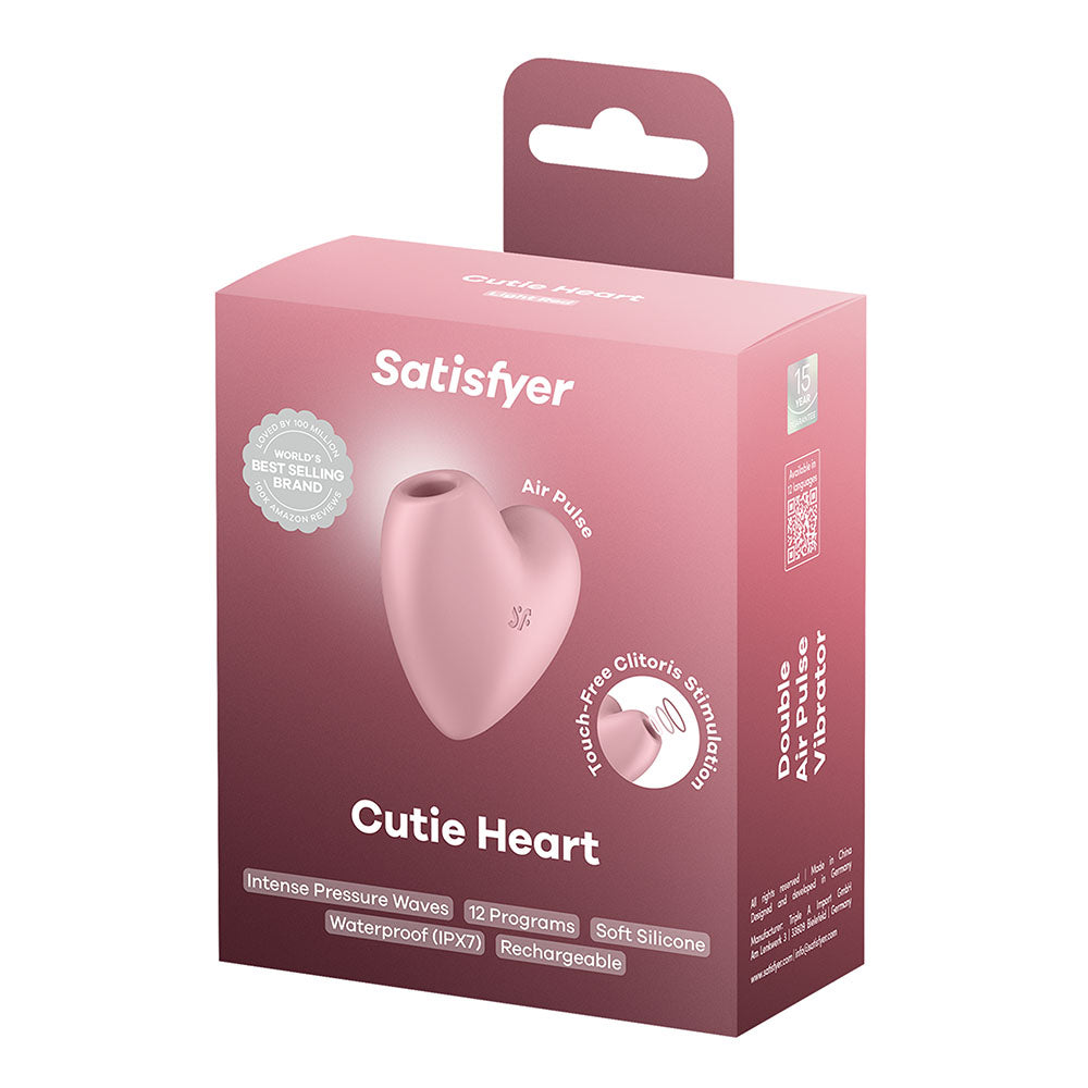 Satisfyer Cutie Heart - Light  - Light  USB Rechargeable Air Pulsation Stimulator with Vibration