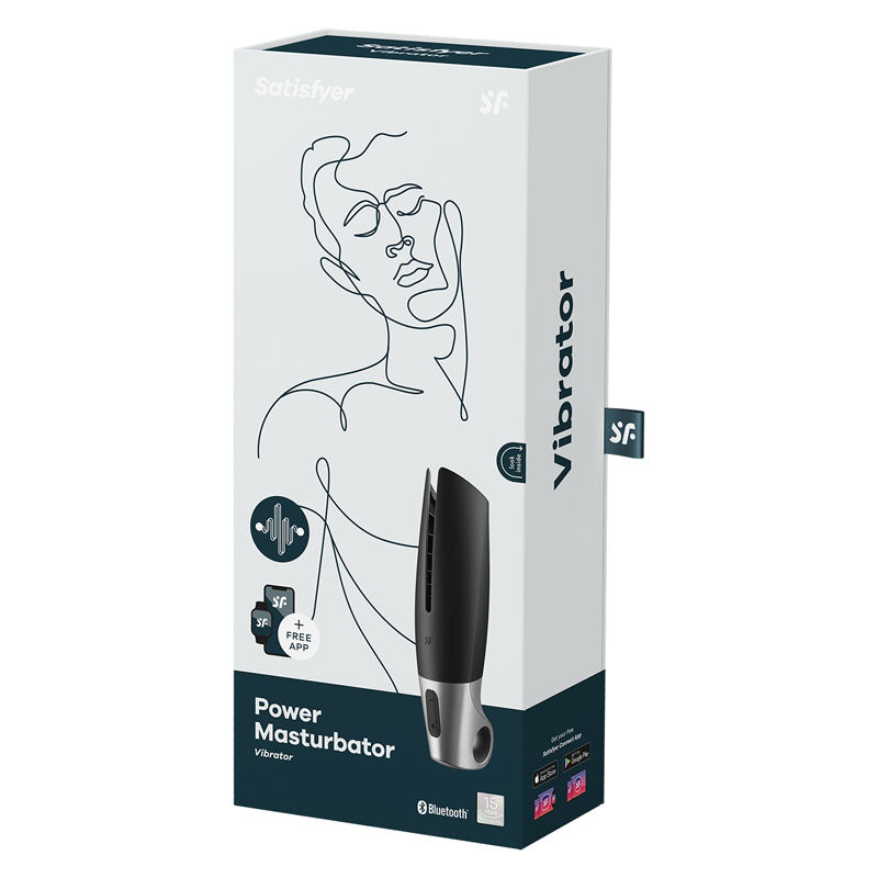 Satisfyer Power Masturbator -  USB Rechargeable Vibrating Masturbator with App Control