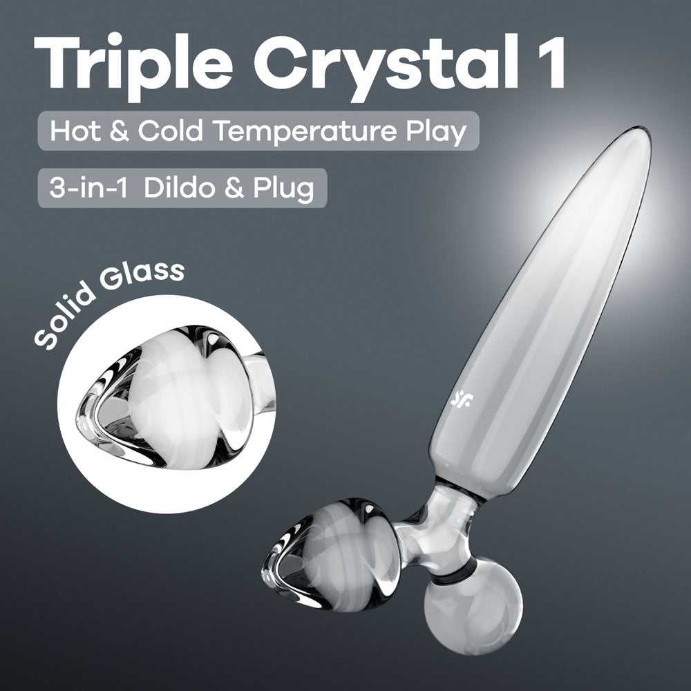 Satisfyer Triple Crystal 1 -  -  Glass 3-in-1 Butt Plug