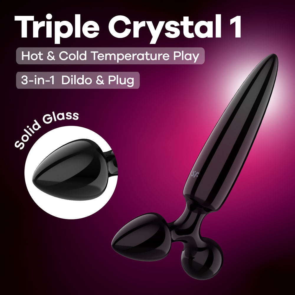 Satisfyer Triple Crystal 1 -  -  Glass 3-in-1 Butt Plug