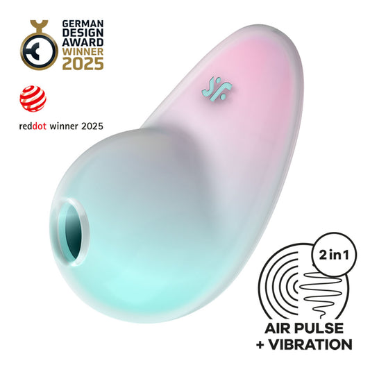 Satisfyer Pixie Dust - Mint/Pink - Mint/Pink USB Rechargeable Vibrating Air Pulse Stimulator