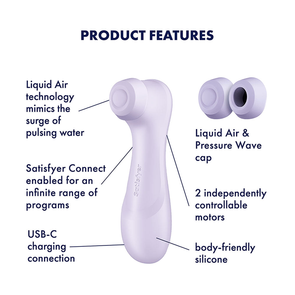 Satisfyer Pro 2 Generation 3 with App Control - Lilac - Lilac Touch-Free USB-C Rechargeable Clitoral Stimulator