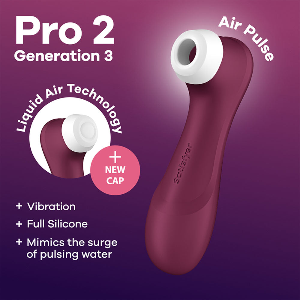 Satisfyer Pro 2 Generation 3 - Wine  - Wine  Touch-Free USB-C Rechargeable Clitoral Stimulator