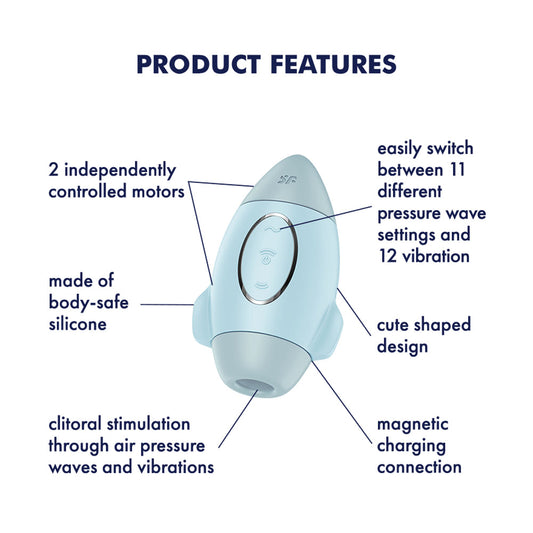 Satisfyer Mission Control -  -  USB Rechargeable Vibrating Air Pulse Stimulator