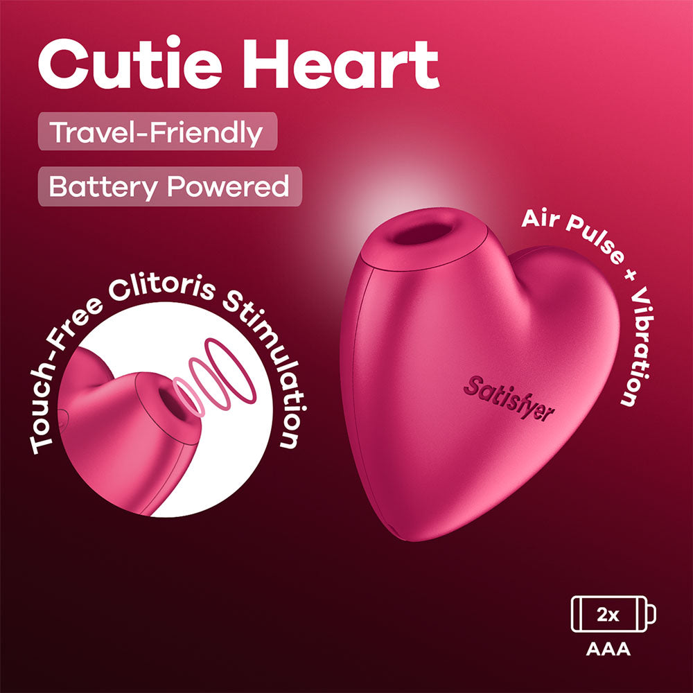 Satisfyer Cutie Heart - Battery Operated -  Air Pulsation Stimulator with Vibration