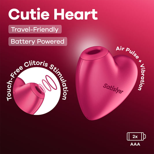 Satisfyer Cutie Heart - Battery Operated -  Air Pulsation Stimulator with Vibration