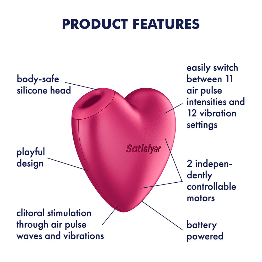 Satisfyer Cutie Heart - Battery Operated -  Air Pulsation Stimulator with Vibration