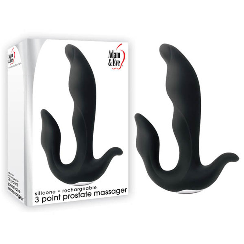 Adam & Eve 3-Point Prostate Massager -  USB Rechargable Vibrating Prostate Massager