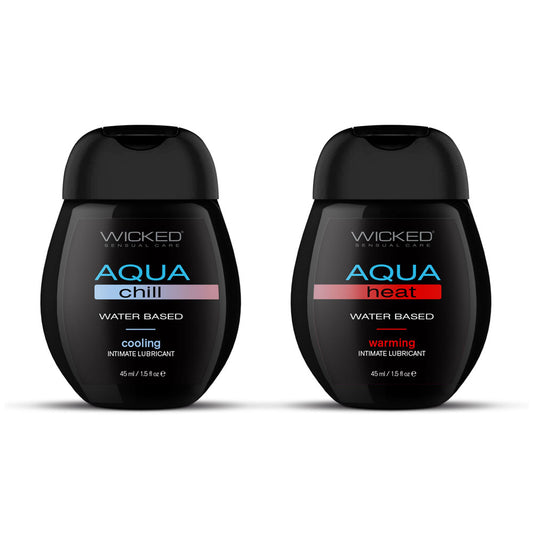 Wicked Sensation Kit - Warming & Cooling Water Based Lubricants - 2 Pack of 45 ml Bottles