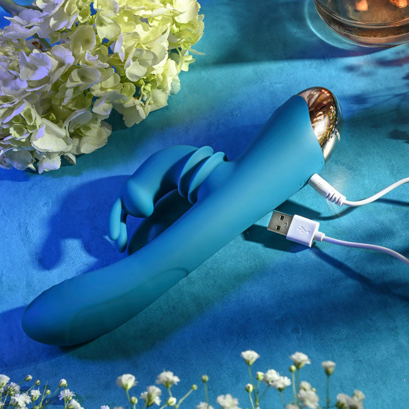 Adam & Eve SHIMMY & SHAKE VELVET RABBIT -  22.4 cm USB Rechargeable Rabbit Vibrator