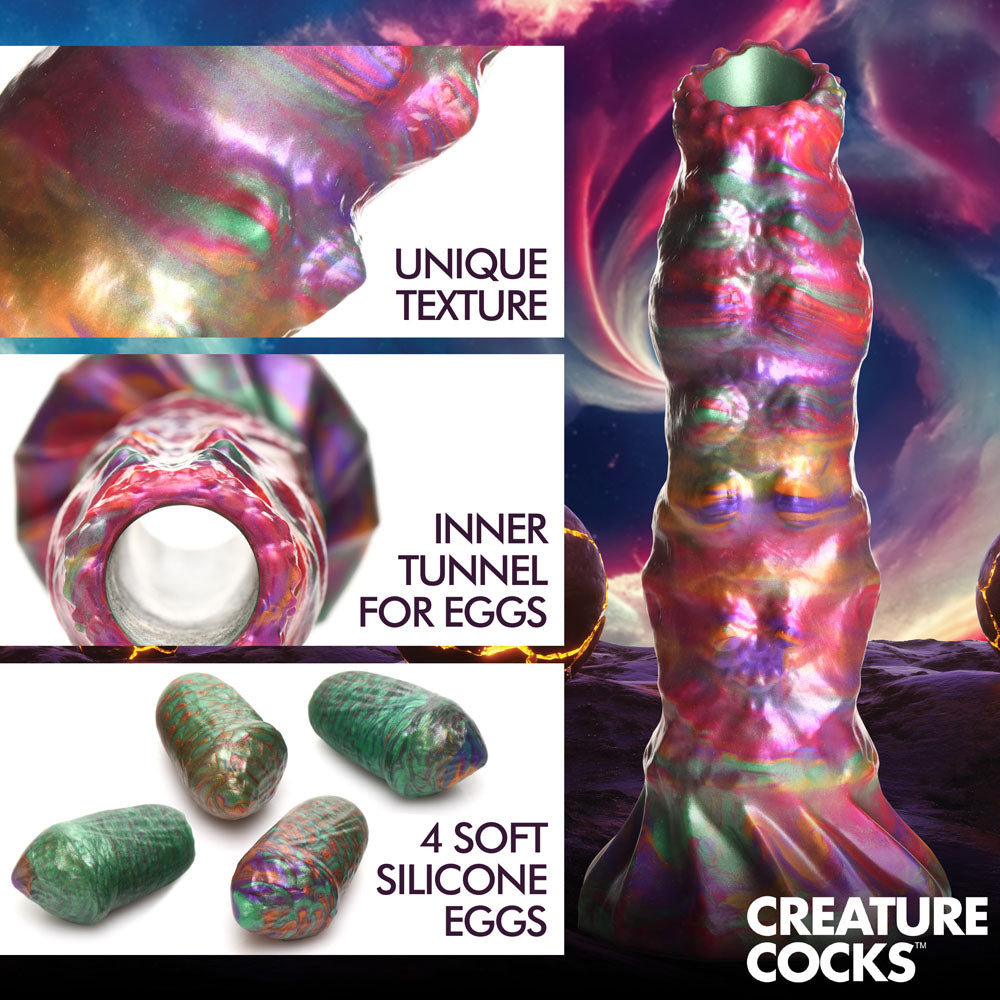 Creature Cocks Larva Silicone Dildo -  22.9 cm Fantasy Dildo with Eggs