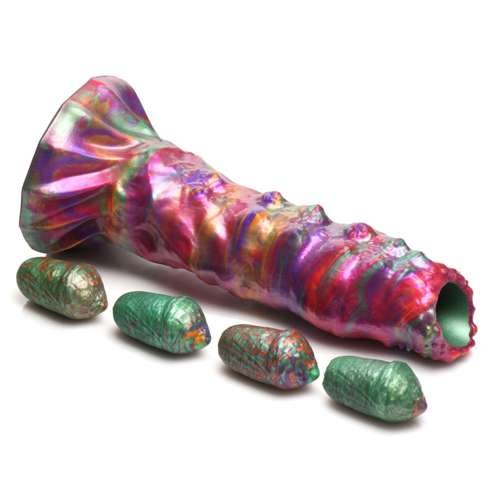 Creature Cocks Larva Silicone Dildo -  22.9 cm Fantasy Dildo with Eggs