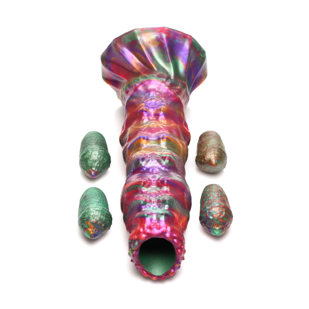 Creature Cocks Larva Silicone Dildo -  22.9 cm Fantasy Dildo with Eggs