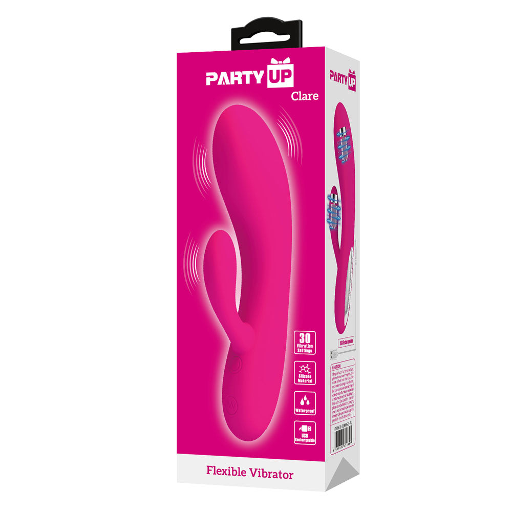 Party Up CLARE Flexible Vibe -  -  16.9 cm USB Rechargeable Rabbit Vibrator