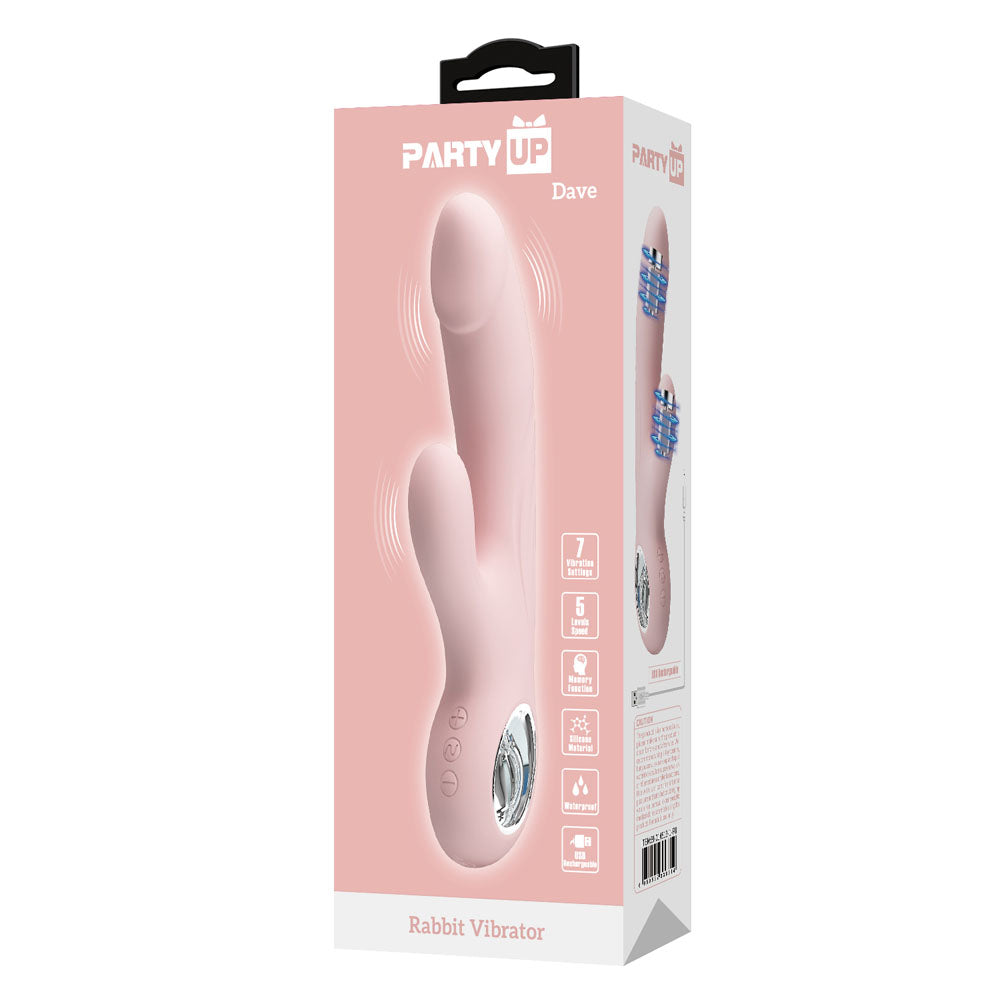 Party Up DAVE Rabbit Vibe -  -  19 cm USB Rechargeable Rabbit Vibrator