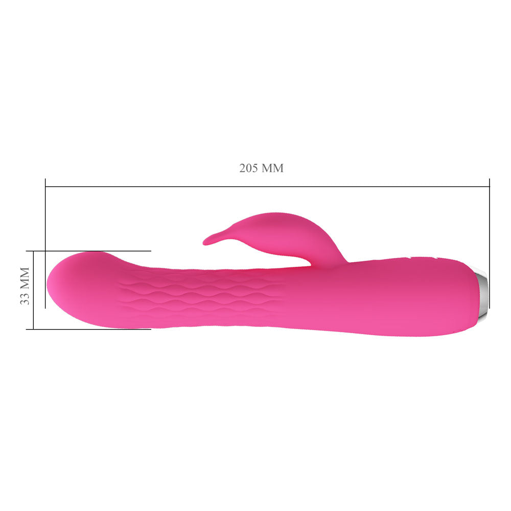 Party Up ERIC Rotating Beads Vibrator -  -  20.5 cm USB Rechargeable Rabbit Vibrator with Rotating Bead Shaft