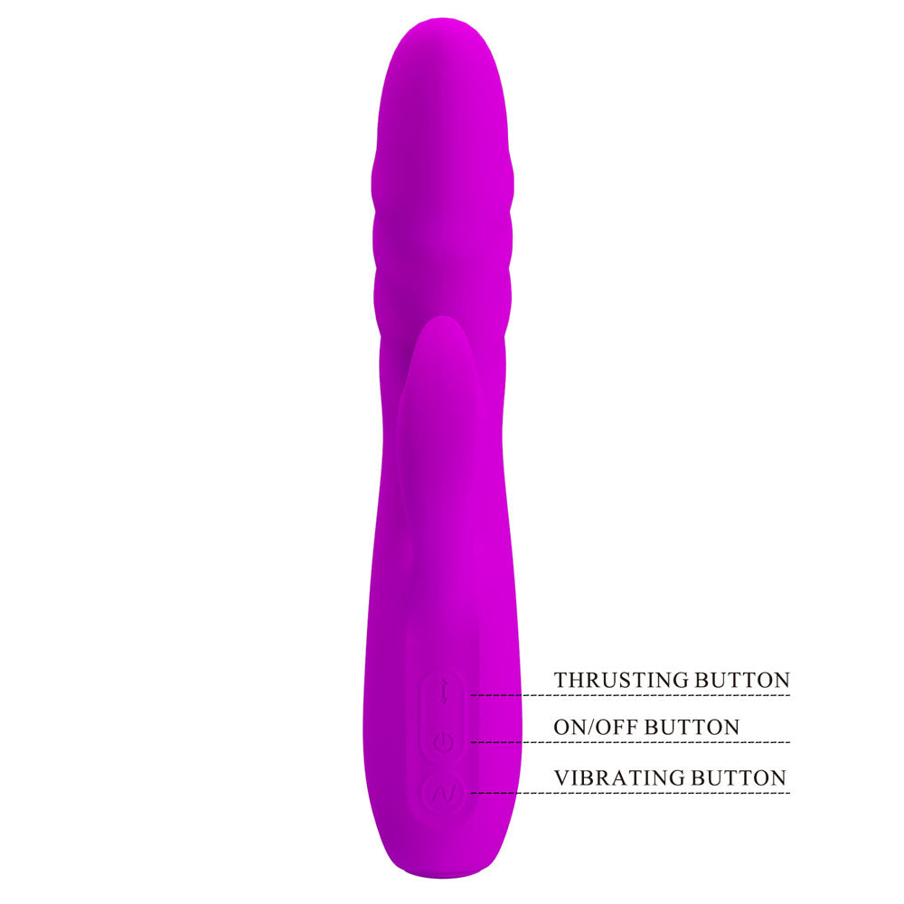 Party Up BOB Thrusting Vibe -  -  25 cm USB Rechargeable Thrusting Rabbit Vibrator