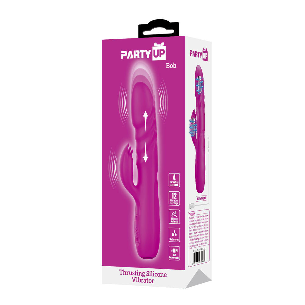 Party Up BOB Thrusting Vibe -  -  25 cm USB Rechargeable Thrusting Rabbit Vibrator