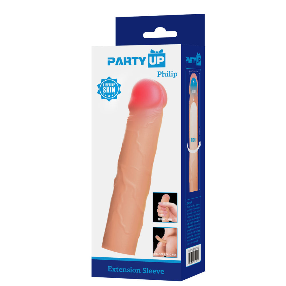 Party Up PHILIP 3 Inch Extender Sleeve -  3 Inch Penis Extender Sleeve