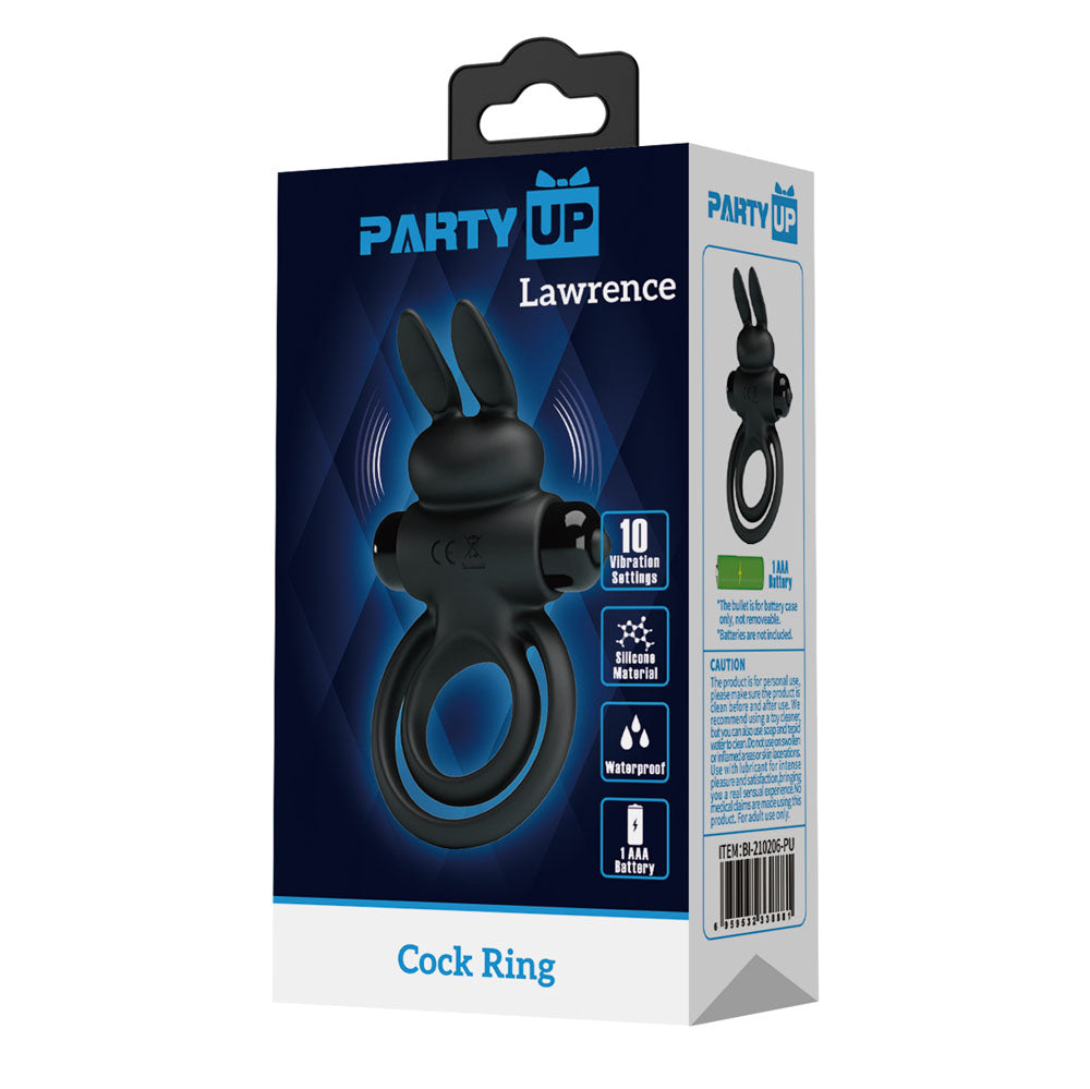 Party Up LAWRENCE Vibrating Cock Ring -  Vibrating Cock & Balls Ring