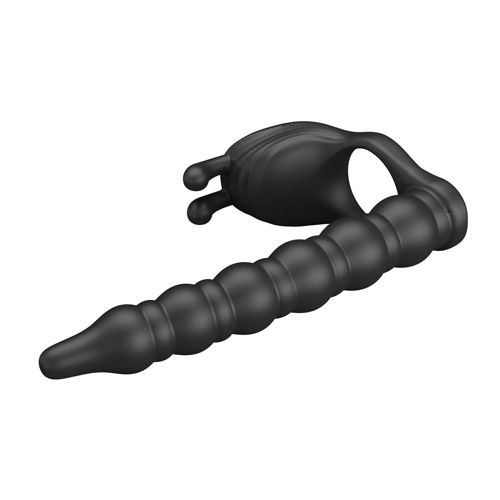 Party Up MARCUS Ring & Anal Plug -  USB Rechargeable Vibrating Cock Ring with Double Penetrator