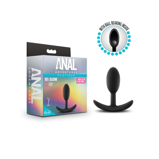 Anal Adventures Platinum Vibra Slim Plug -  8.9 cm Small Butt Plug with Internal Ball
