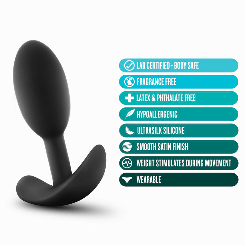 Anal Adventures Platinum Vibra Slim Plug -  8.9 cm Small Butt Plug with Internal Ball