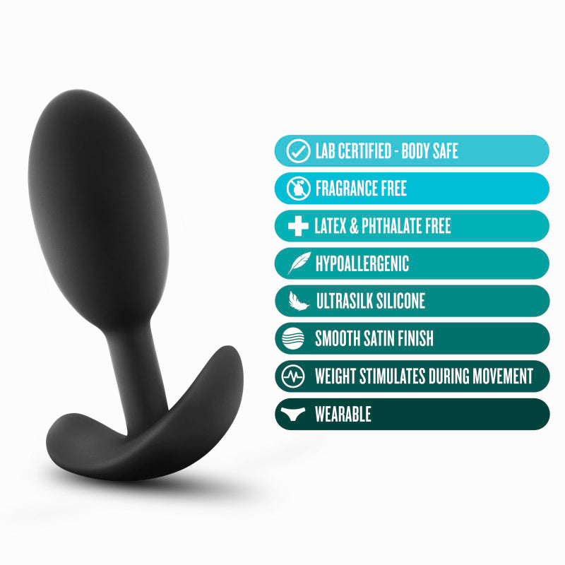 Anal Adventures Platinum Vibra Slim Plug -  10.1 cm Butt Plug with Internal Ball
