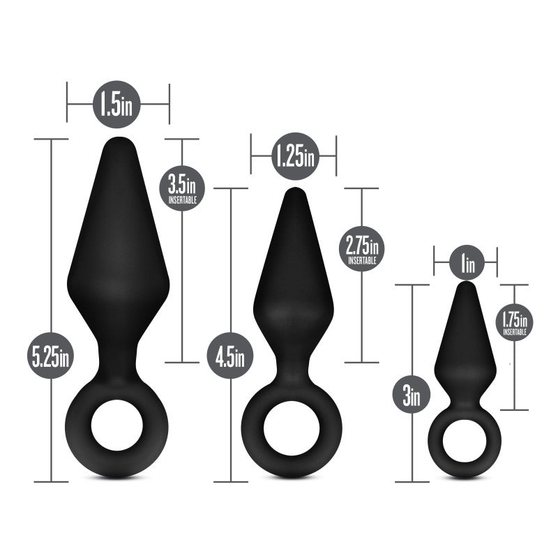 Anal Adventures Platinum Loop Plug Kit -  Butt Plugs - Set of 3 Sizes