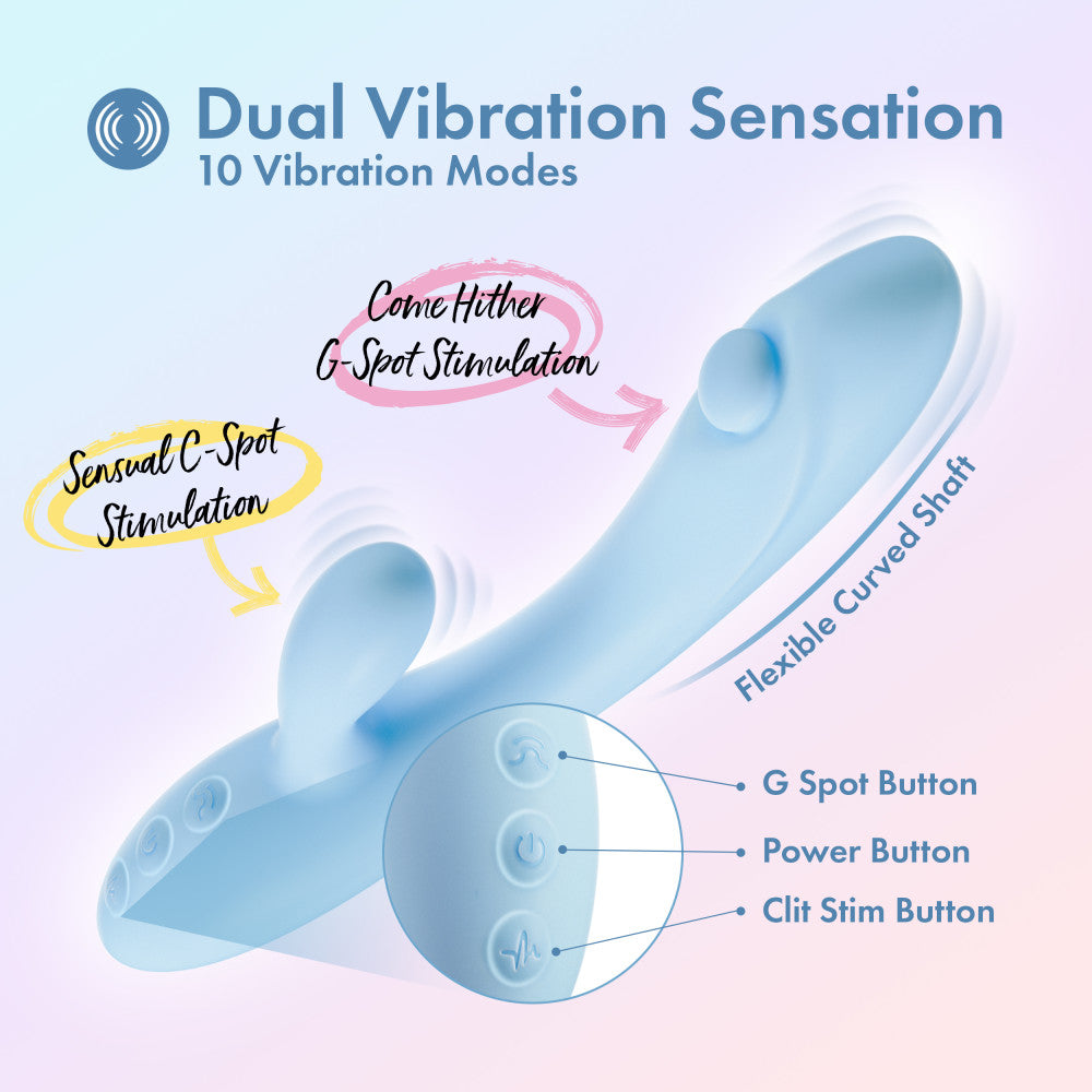 Play With Me - Moondust Magic -  20.3 cm USB Rechargeable Rabbit Vibrator