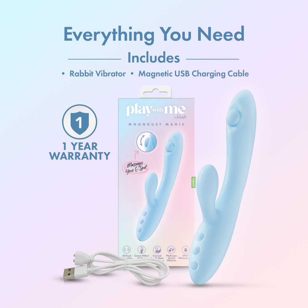 Play With Me - Moondust Magic -  20.3 cm USB Rechargeable Rabbit Vibrator