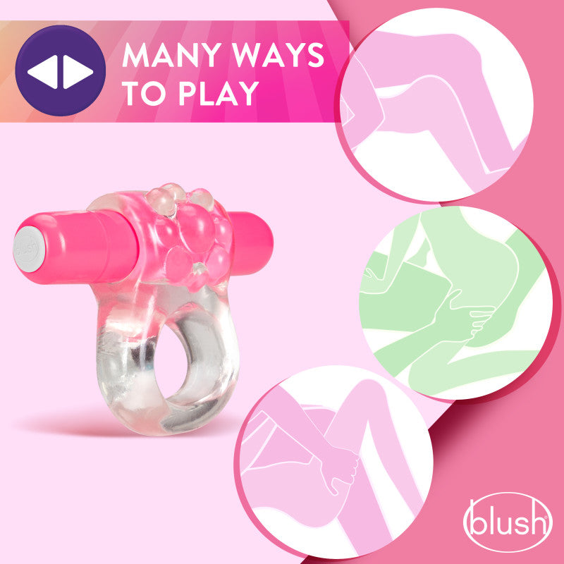 Play With Me Teaser Vibrating C-Ring - Clear/ Vibrating Cock Ring