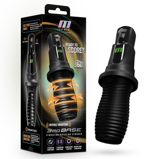 M For Men - 3rd Base -  USB Rechargeable Vibrating & Rotating Auto Stroker