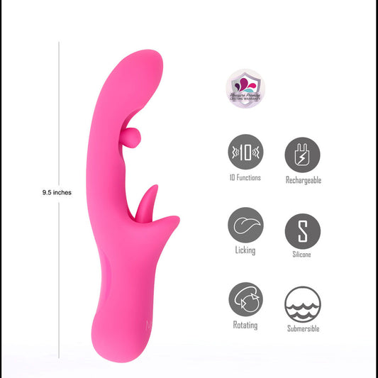 Maia ALORA -  24.1 cm USB Rechargeable Rotating & Licking Vibrator