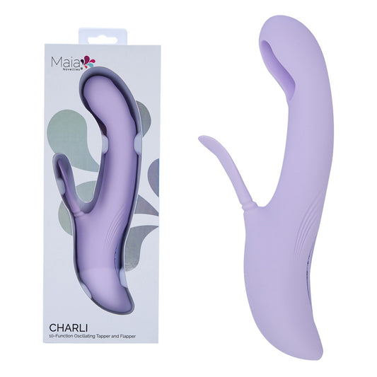 Maia CHARLI - Lavender 22.9 cm USB Rechargeable Flapping & Tapping Rabbit Vibrator