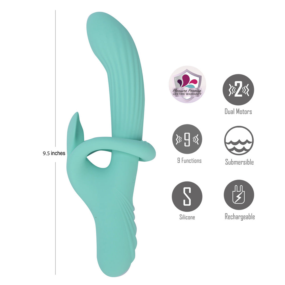 Maia TENLEY - Mint  24.1 cm USB Rechargeable Gyrating Rabbit Vibrator