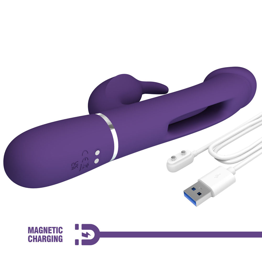 Party Up DAVID Swinging Vibe -  -  23.2 cm USB Rechargeable Rabbit Vibrator with Flicking Arm
