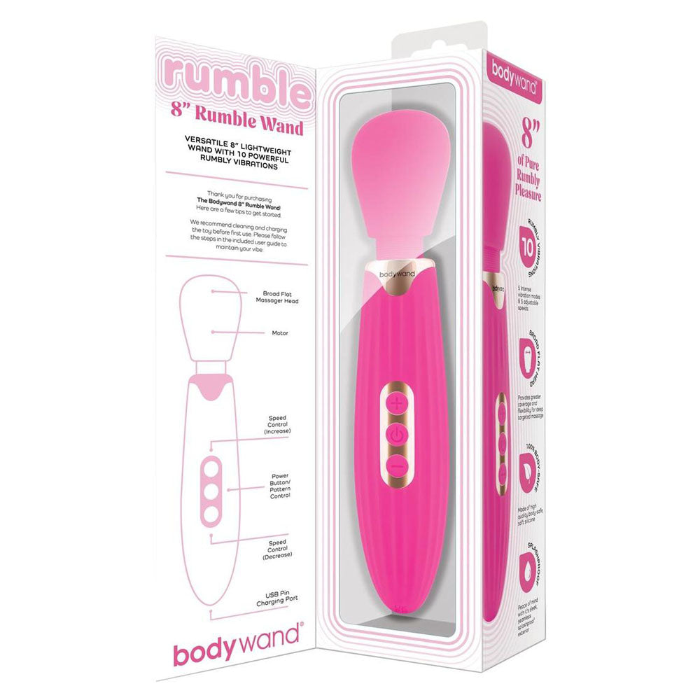Bodywand RUMBLE WAND 8 Inch - Hot  20.3 cm USB Rechargeable Massage Wand