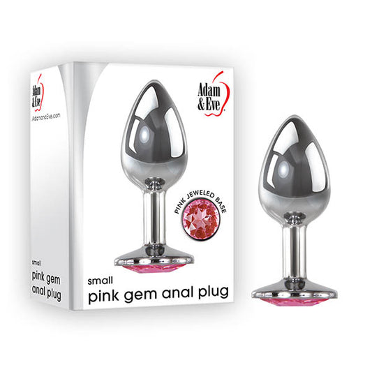 Adam & Eve  Gem Anal Plug - Small - Silver Small 7.1 cm Metal Butt Plug with  Gem