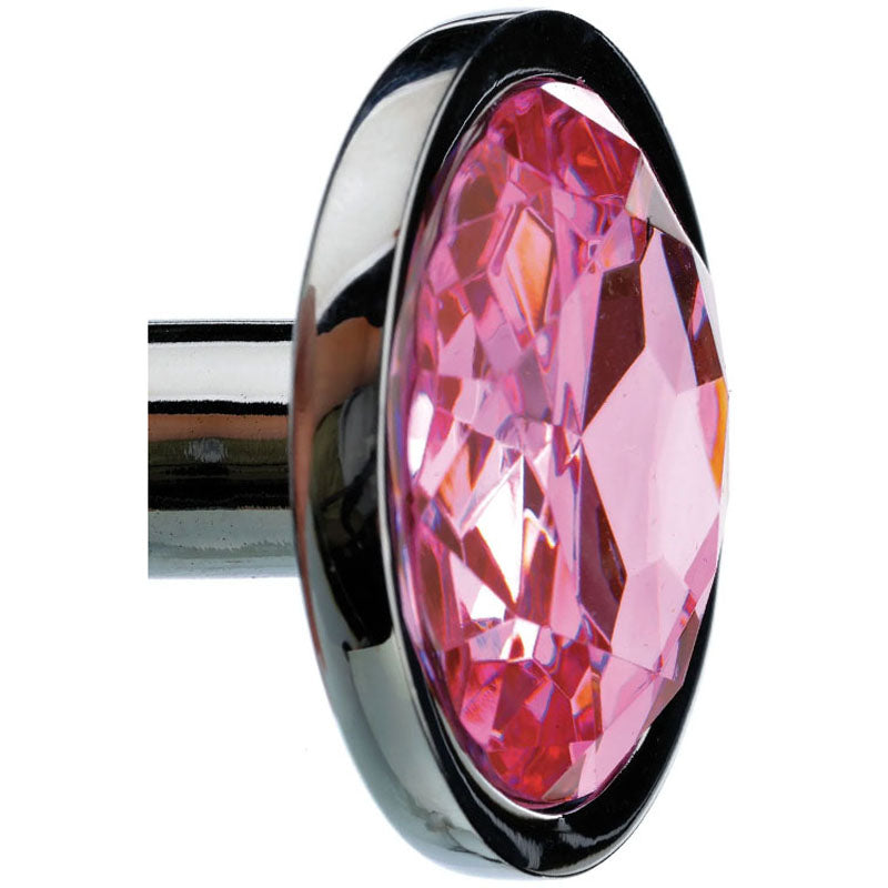Adam & Eve  Gem Anal Plug - Medium - Silver Medium 8.2 cm Metal Butt Plug with  Gem