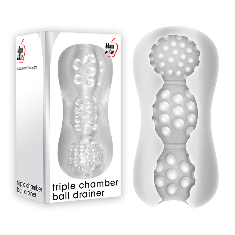 Adam & Eve Triple Chamber Ball Drainer -  Masturbator Sleeve
