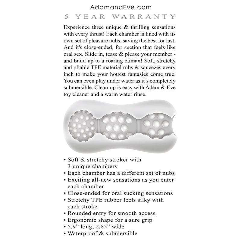 Adam & Eve Triple Chamber Ball Drainer -  Masturbator Sleeve