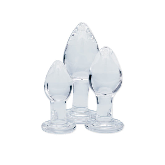 Clarity - Utopian Trinity -  Glass Butt Plugs - Set of 3 Sizes